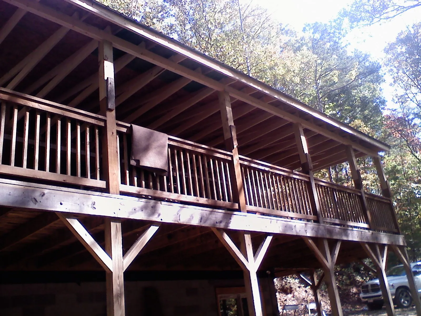 Timber framing under a new elevated porch and deck — Roof Leak Repair in Herald by Roofing Brothers